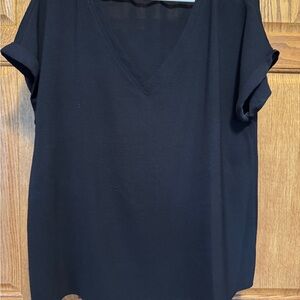 Eesome Black Boxy Relaxed Blouse